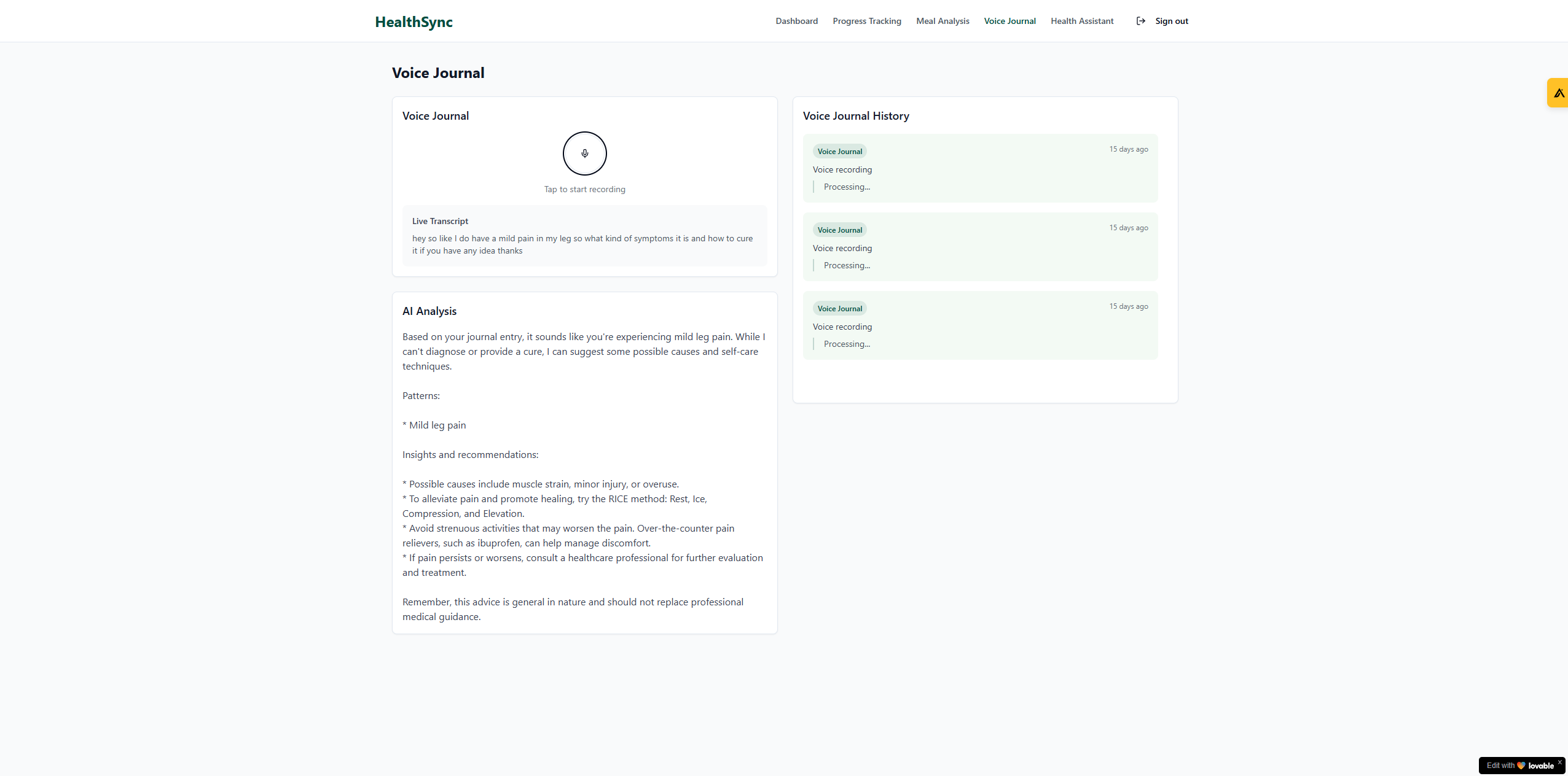 Build health voice assistant with AI